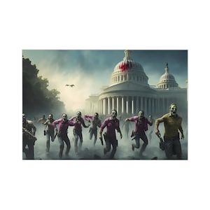 7 x Zombies Attacking DC 4/8 - Cartões postais de belas artes de 6 polegadas por 4 polegadas com envelopes