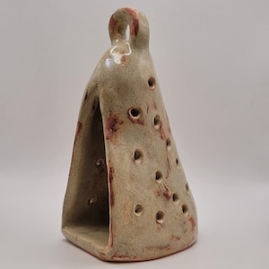 Ceramic Candle Holder, Hole Design, 5.5 Inch Handle Decorative Lighting