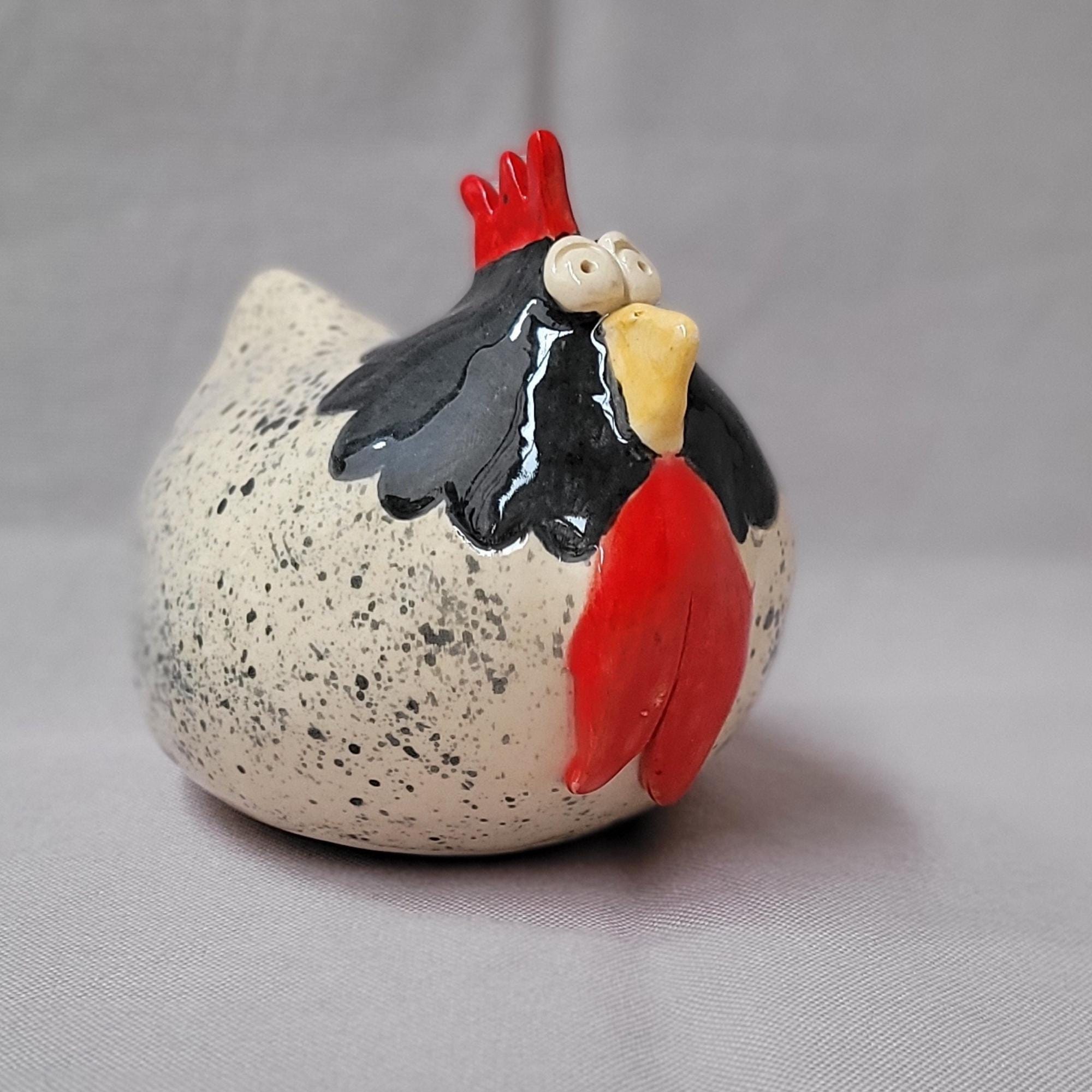 Coquetier Céramique Design Poule Rouge Et Blanc - Style Campagne, Stable, Facile à Nettoyer, Déco Table Champêtre - 9