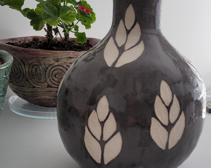 Vase - Beaded, Black and White main image 0