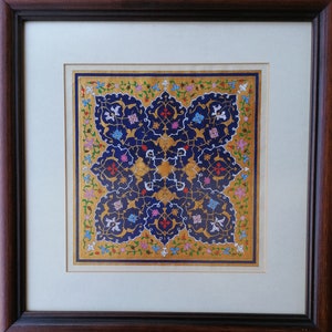 Elegante arte murale ottomana fatta a mano - Decorazione unica con illuminazione floreale islamica