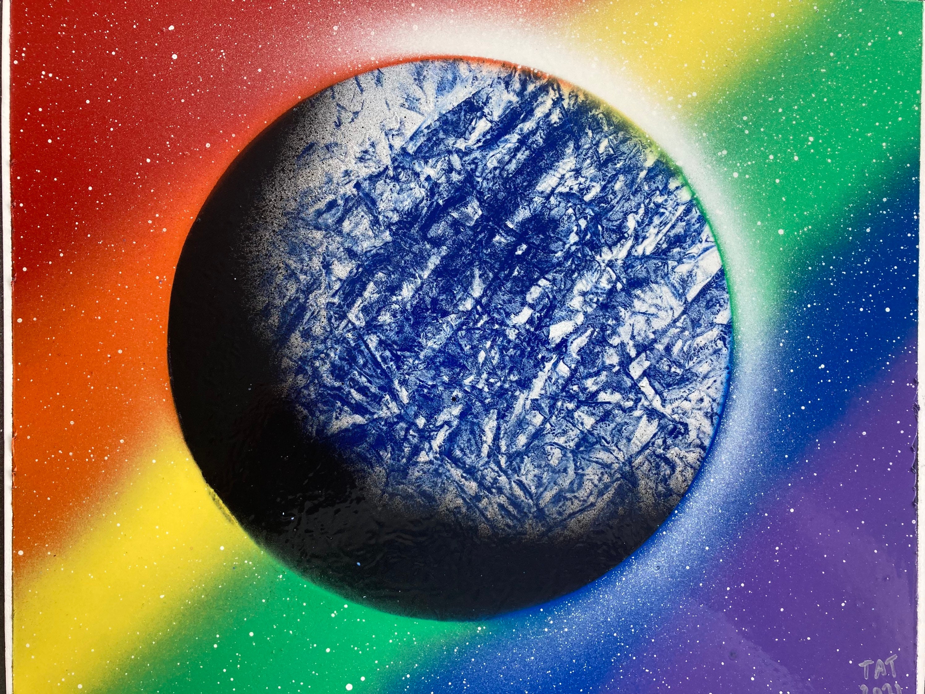 8.5x11 Galaxy Spray Painting Etsy