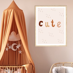 Linda letra impresa letras niños habitación sala de juegos pared arte niños habitación decoración aula pared arte sala de juegos imprimible