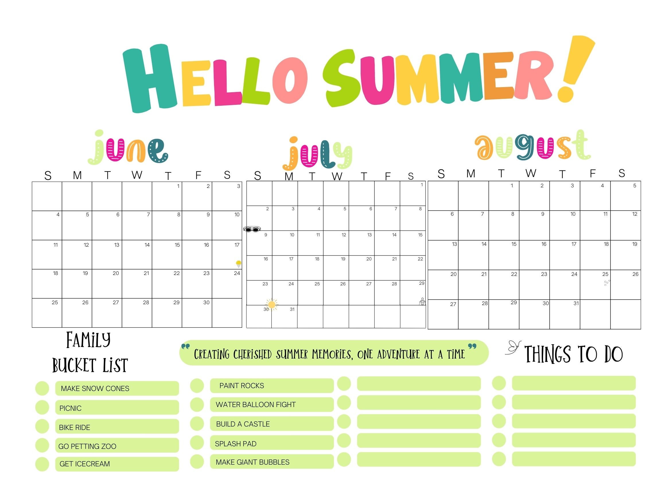 Large Poster Summer Countdown Calendar Poster 2023 PRINTED Etsy