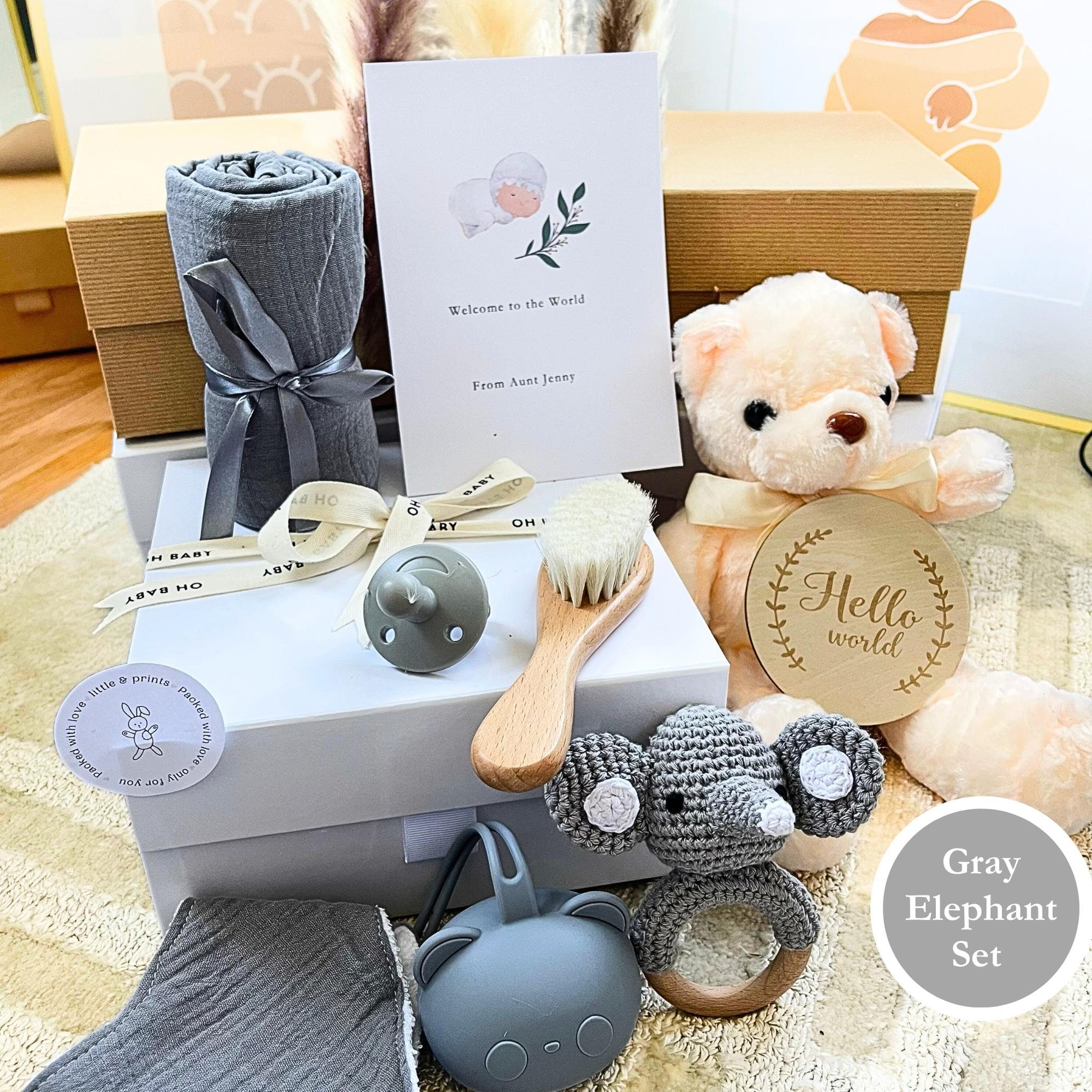 New Born Gift Basket Unisex Gift Set for New Parents Baby Sibling Gift