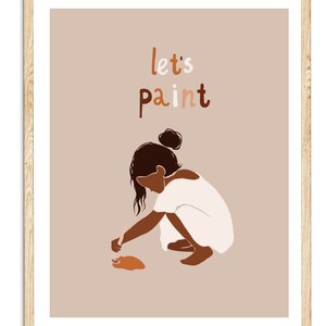 Let&#39;s Paint Wall Art Girls Room Decor Girls Bedroom Motivational Art Art Room Wall Art Printable Wall Art Nursery Room Decor