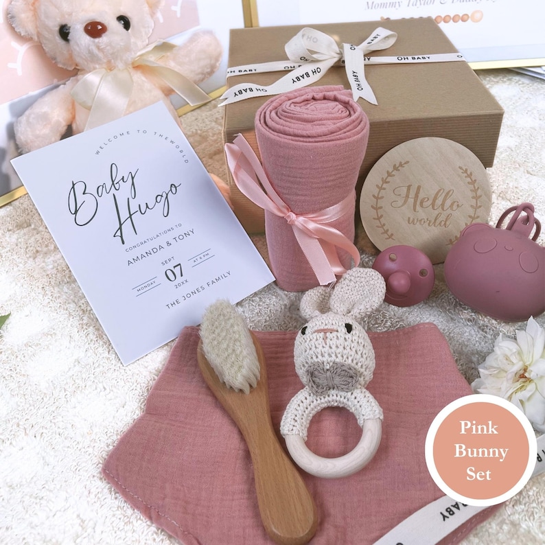 New Born Gift Basket Unisex Gift Set for New Parents Baby Sibling Gift