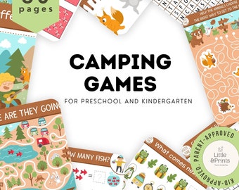 Camping Games For Kids Camping Games for preschooler Spot the difference Campfire Games Camping Bus Book, Camping Games Printable