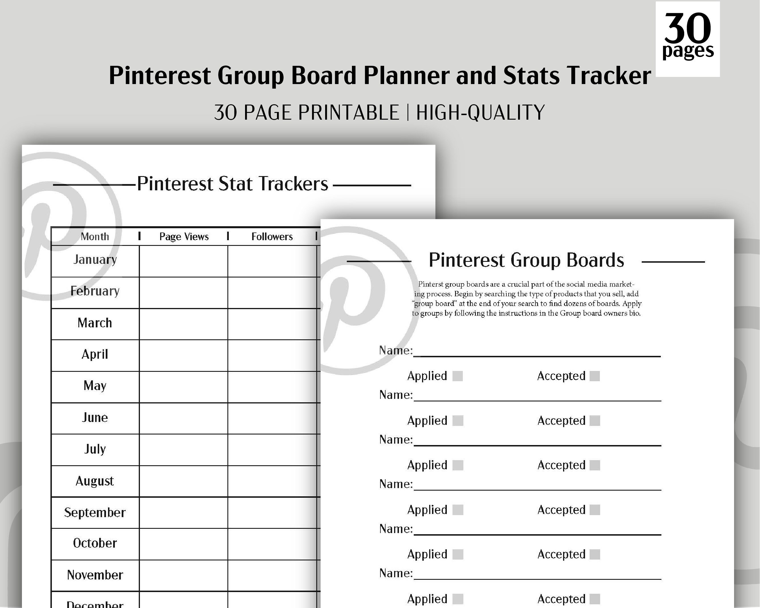 Social Media Planner, Social Media Planner for Instagram, Social Media