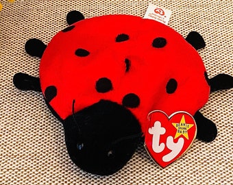 Vintage Lucky the Ladybug Ladybird Beanie Baby RARE 12 Spots Mint Condition Swing and Tush Tags