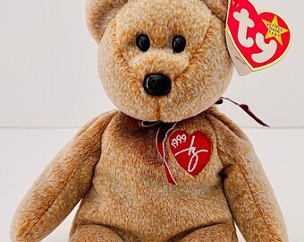Vintage 1999 Signature Bear Beanie Baby Vintage RARO CON ERRORES Mint Condition Swing y Tush Tags