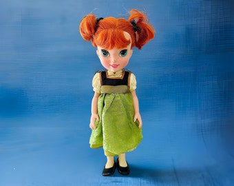 Original Toy Princess Toddler Doll 15 "Alto Vestido Verde Colas de Cerdo Pelo Rojo