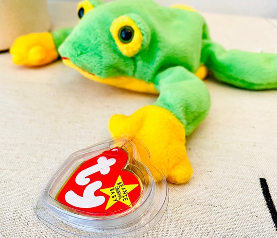 Vintage Beanie Baby Smoochy the Frog Felt Mouth RARE VERSION Mint