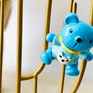 Vintage Blue Bear Brooch Unique Gift Mom Baby Shower