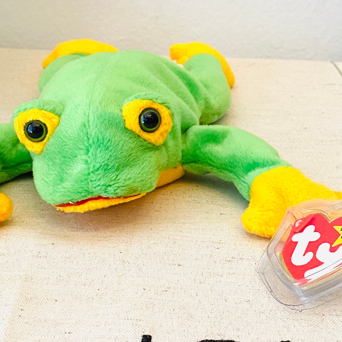 Vintage Beanie Baby Smoochy the Frog Felt Mouth RARE VERSION | Etsy