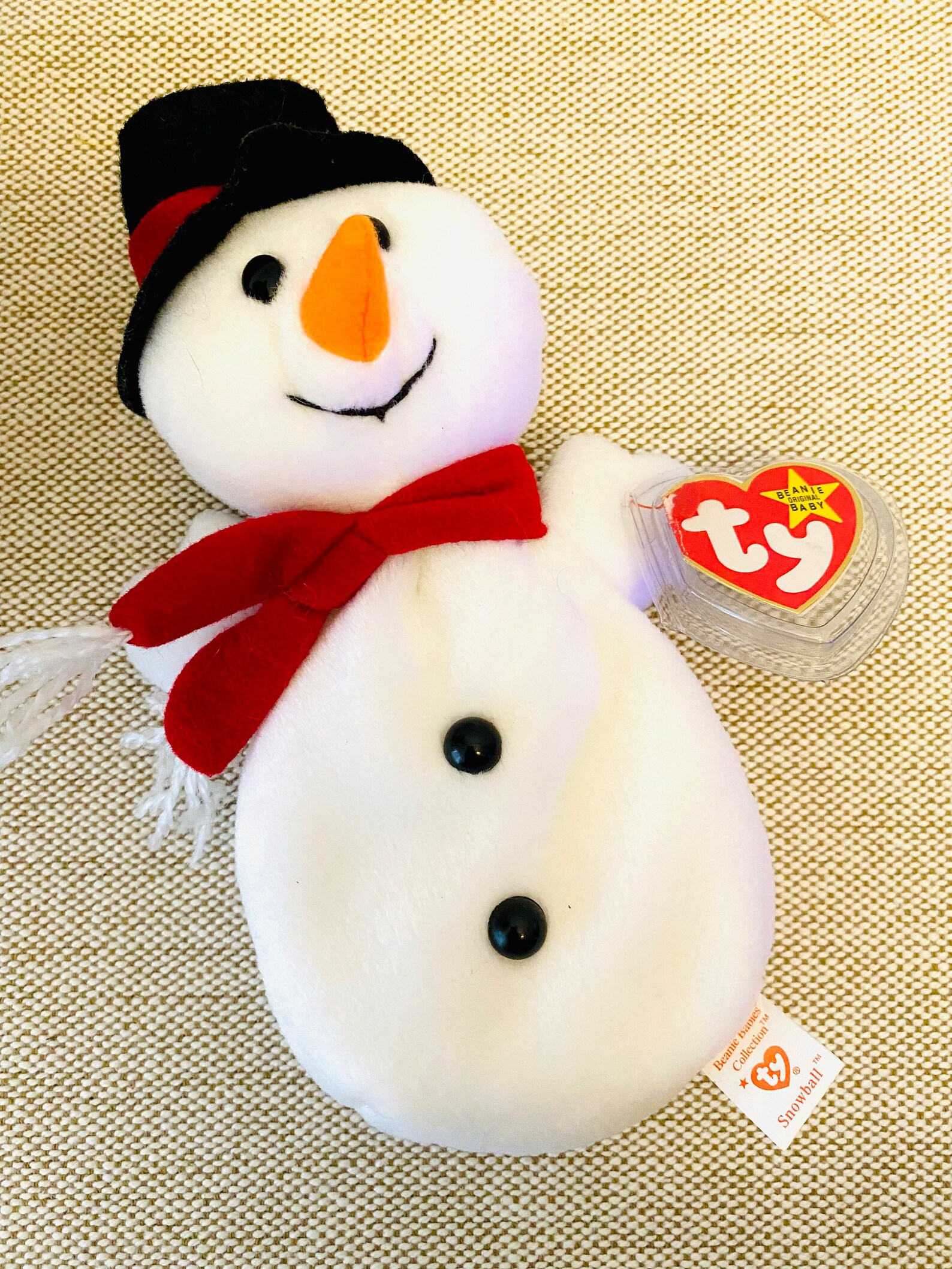 Vintage Snowball the Snowman Beanie Baby Mint Condition Tush Etsy UK