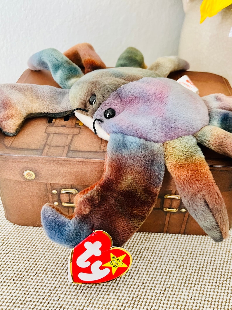VALUABLE TUSH ERROR Vintage Claude the Crab Beanie Baby Snowball Tush Tag Mint Condition Swing
