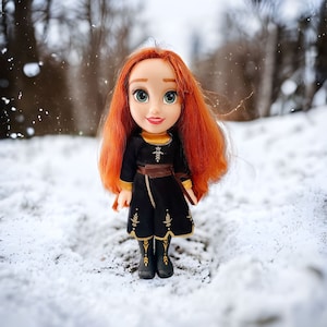 Original Toy Princess Toddler Doll 14&quot; Tall Black Dress Red Hair Collectible Toys