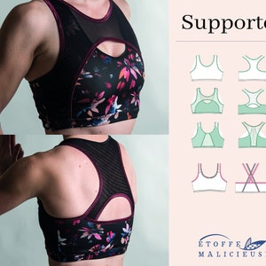 Sewing pattern PDF, Support the sports bra (French)