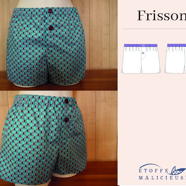 Sewing pattern PDF, Frisson le caleçon homme (French)