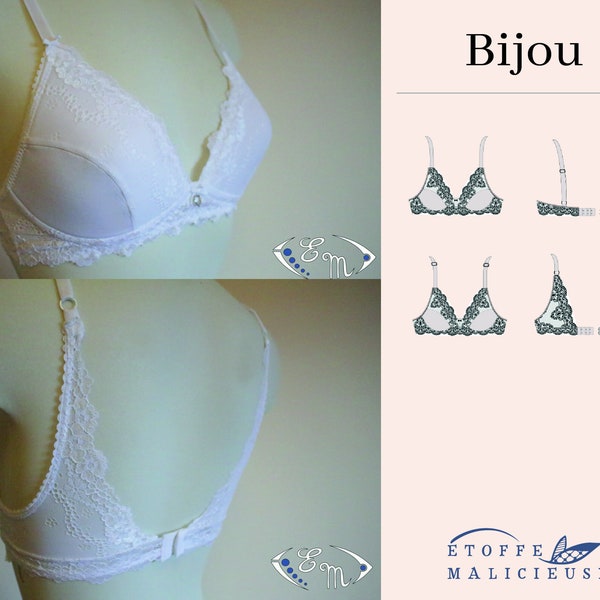 PDF Sewing Pattern, Non-Wired Bra Jewel (French)