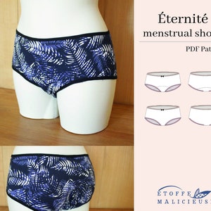 PDF Naaipatroon, Engels, Eternité menstruatie shorty