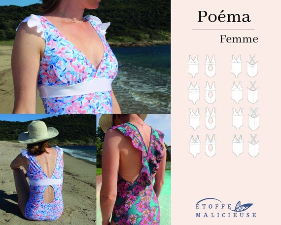 Patron De Couture PDF Poéma Maillot De Bain 1 Pièce Femme - Etsy