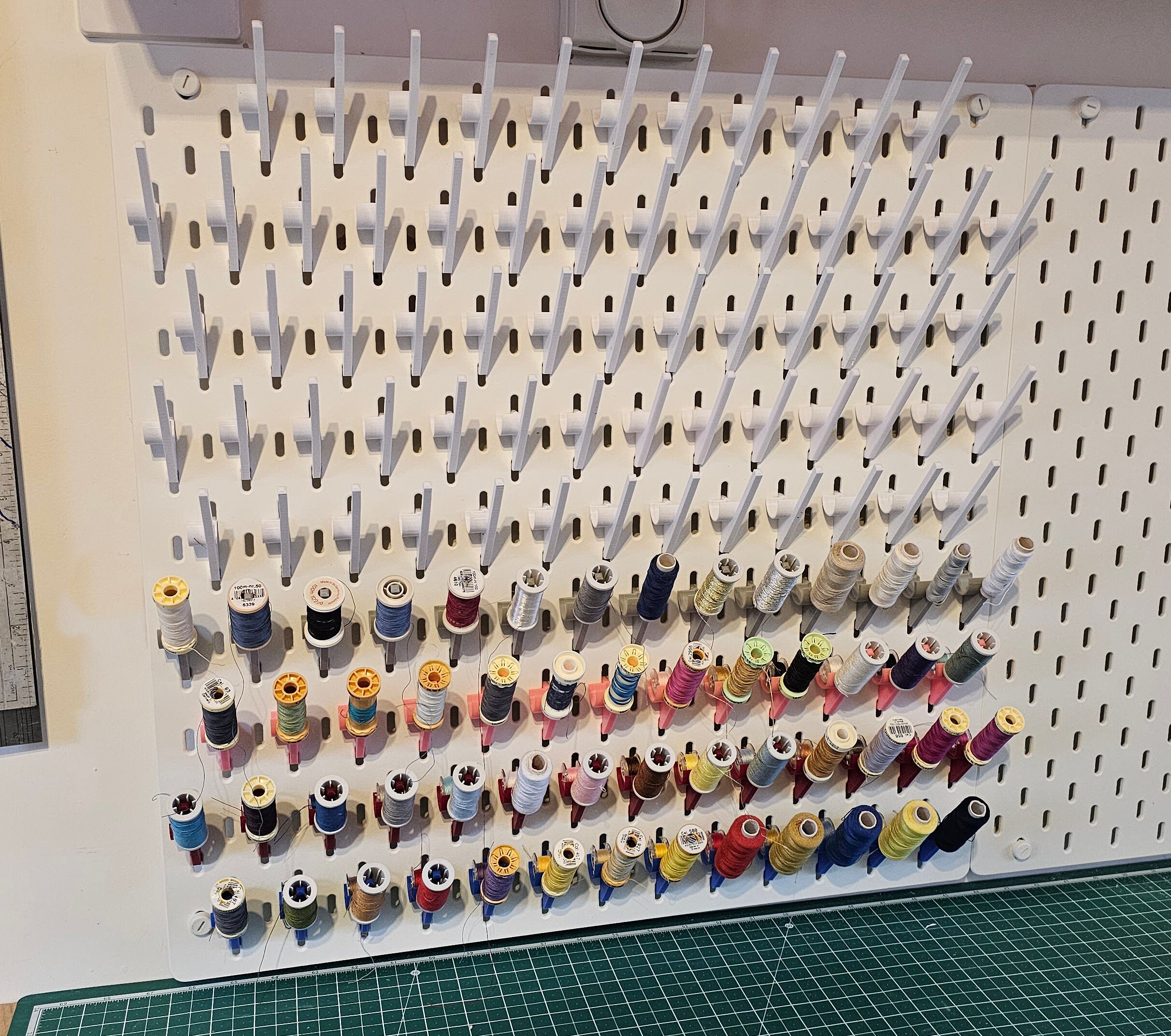 Man Using Packthread 20 Pack Thread Storage for IKEA Skadis Board. Spool and Bobbin. White ...