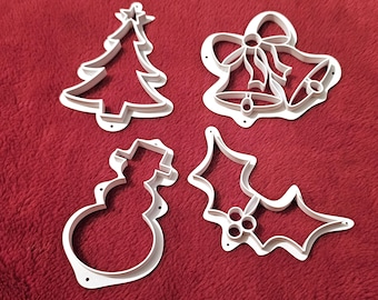 4 Festive Needle Felting Stencils: Gift that Sparkles with Christmas Cheer. Set of 4.