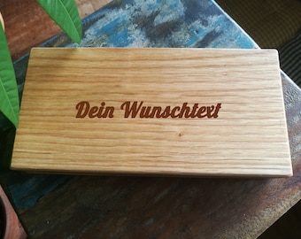 Holz Tablettenbox Personalisiert aus Eiche