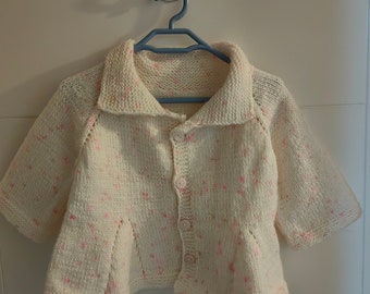 Modèle de cardigan pour bébé au crochet, modèle de cardigan pour bébé au crochet, modèle de tricot de cardigan pour bébé, cardigan à col en V, ensemble de cardigan pour bébé en tricot à la main,