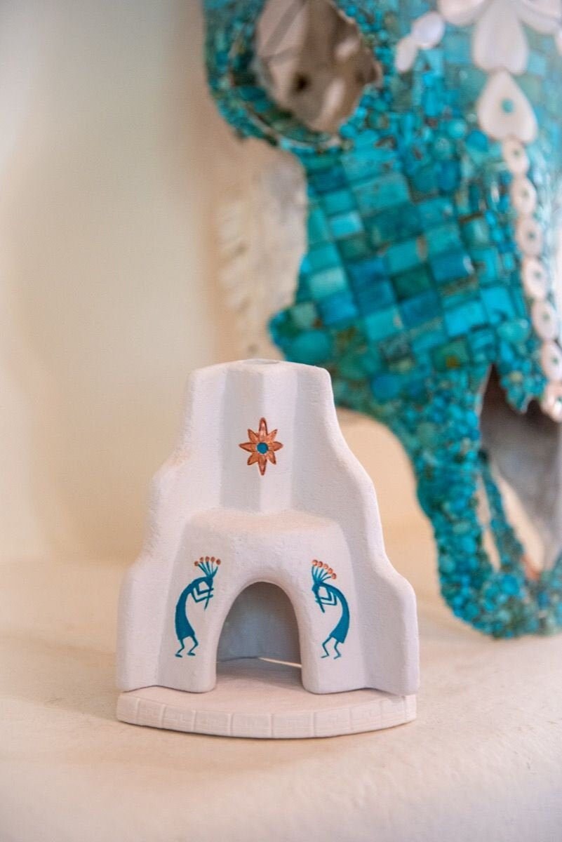 Incienso del Oeste Chimenea suroeste blanco turquesa y | Etsy