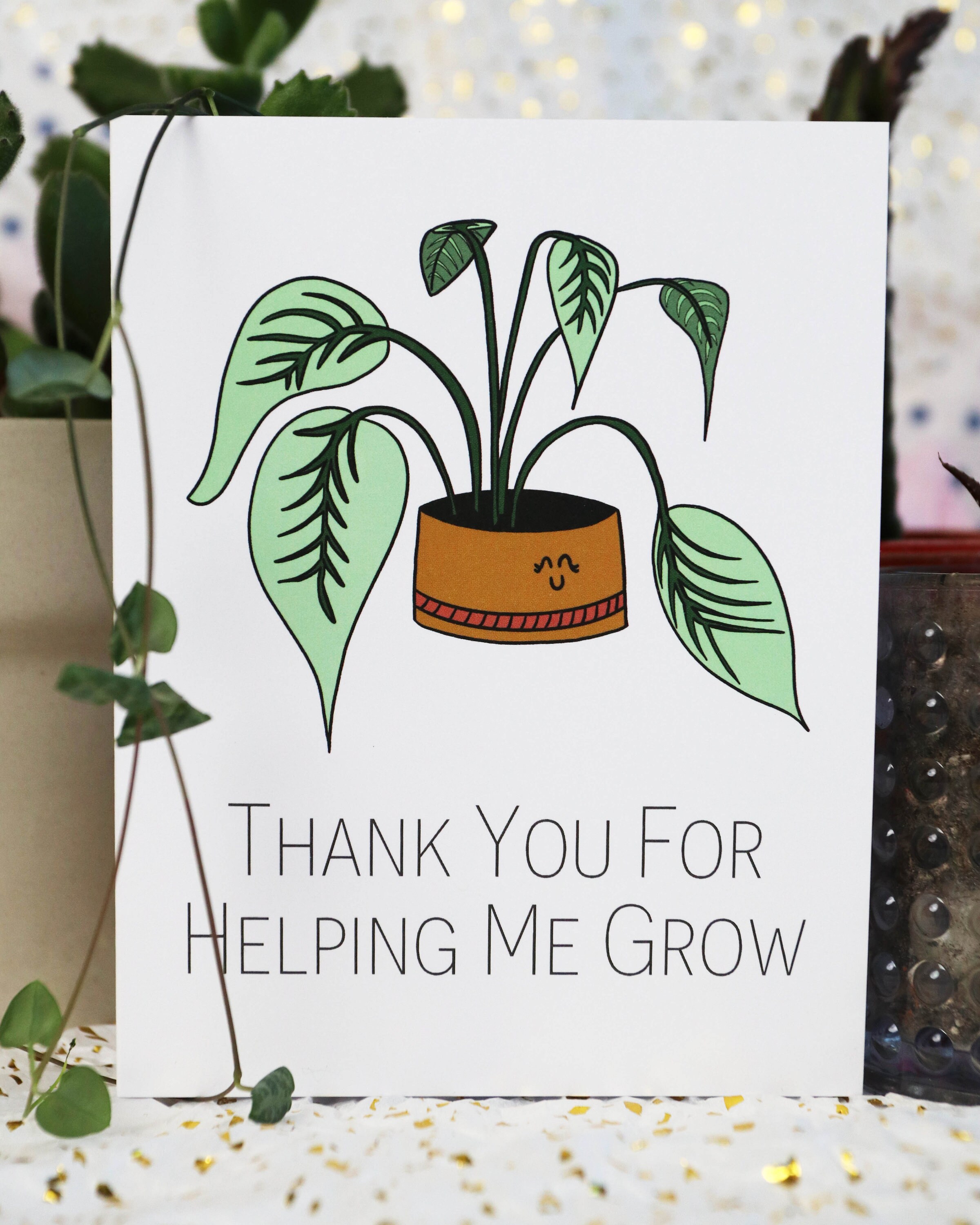 Thank You for Helping Me Grow Growth Thank You Card for Etsy