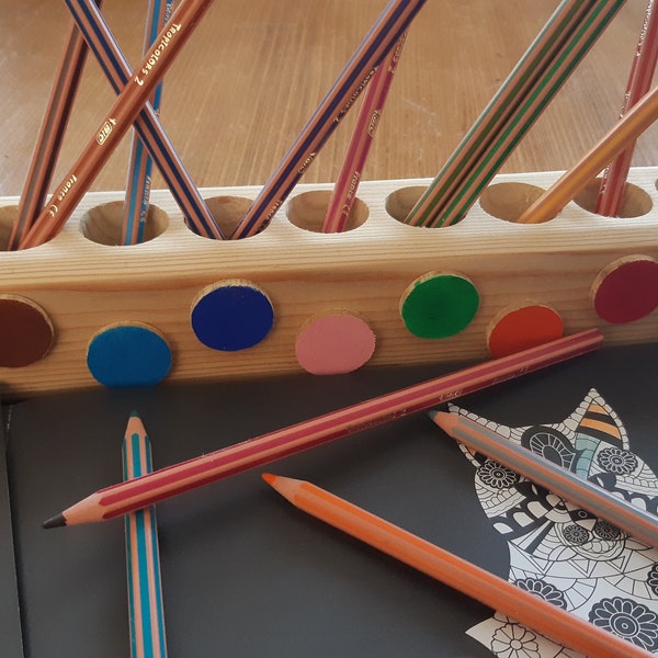 Porte-crayons, Pot à crayons en bois, loisirs éducatifs