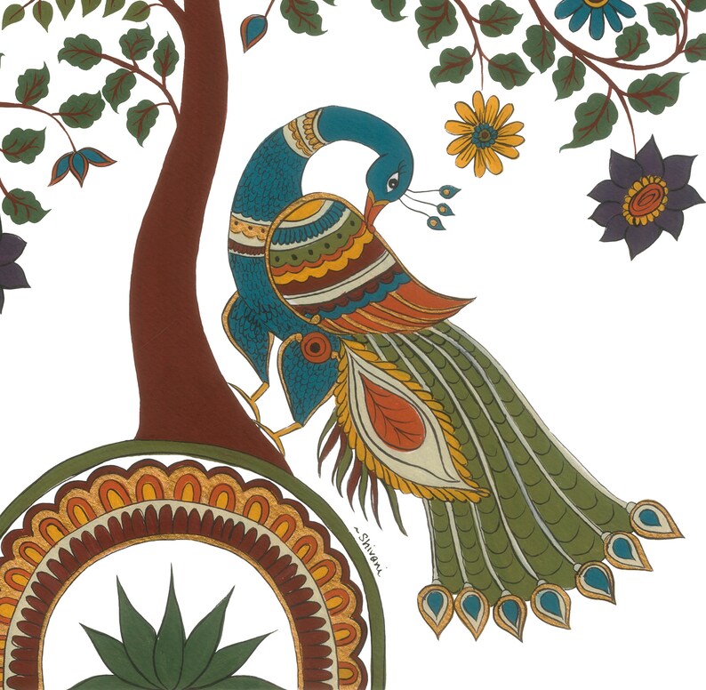 Indian Folk Art, Set of 2 Traditional Indian Paintings, Tree of Life