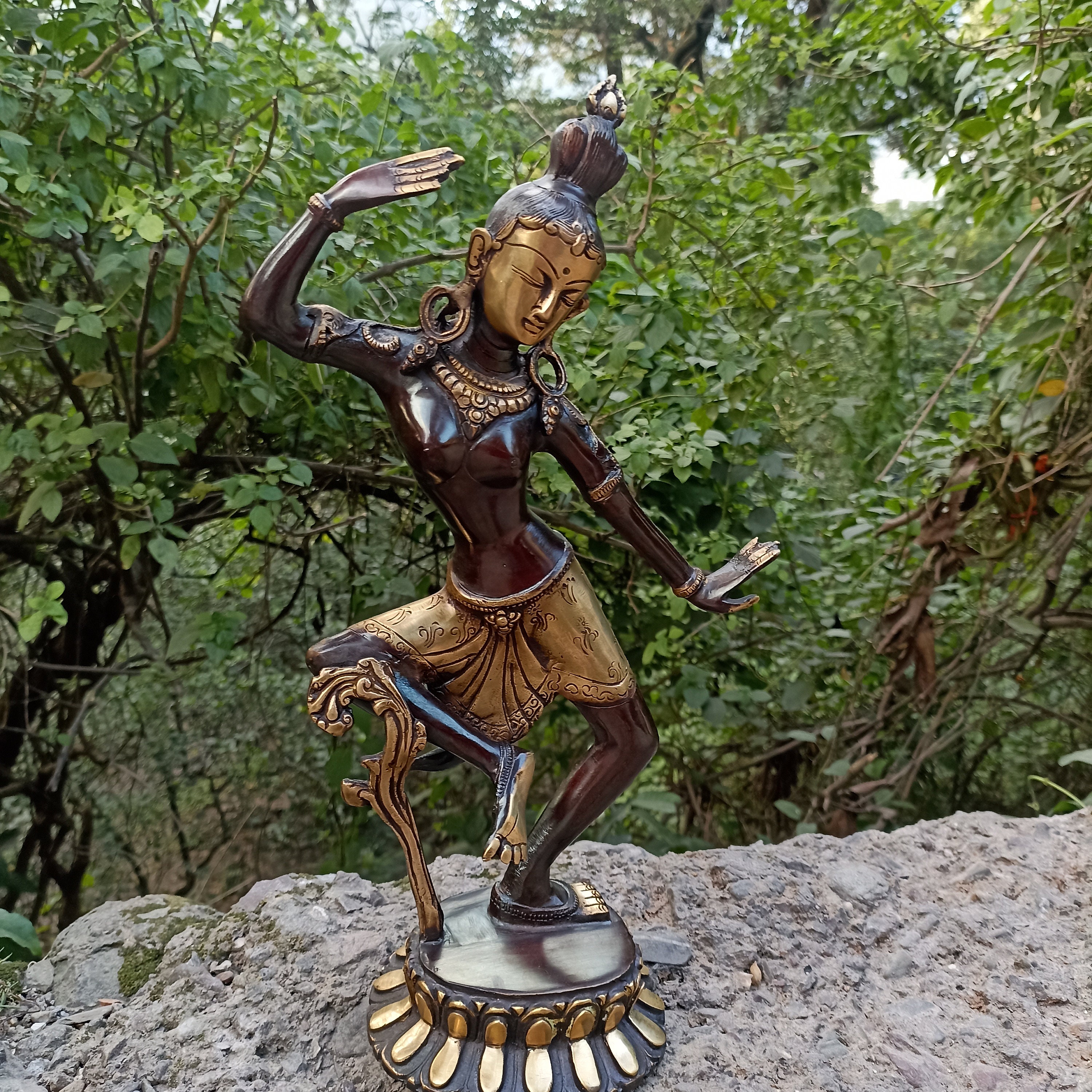 Brass Dancing Parvati Statue, 16.inch, Parvati Statue, Brass Nataraja Statue,  Dancing Tara Statue, Shiva Shakti Idols 