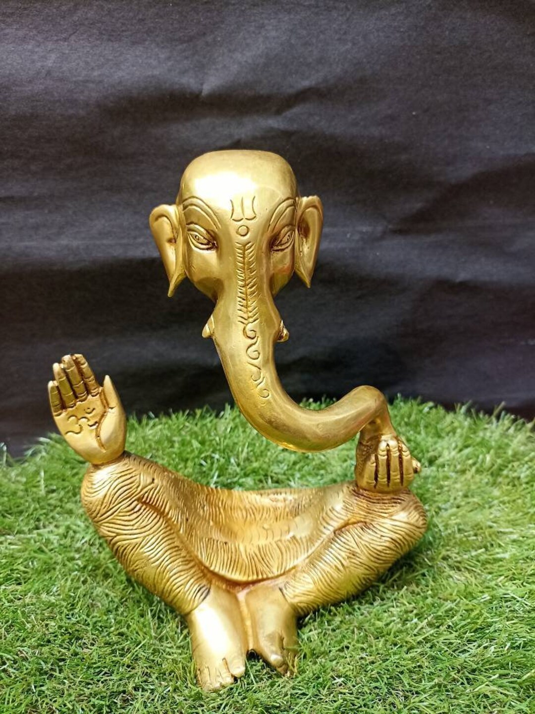 Abstract Art Ganesha Statue, Abstract Ganesh Statue, 21 Cm Brass Modern