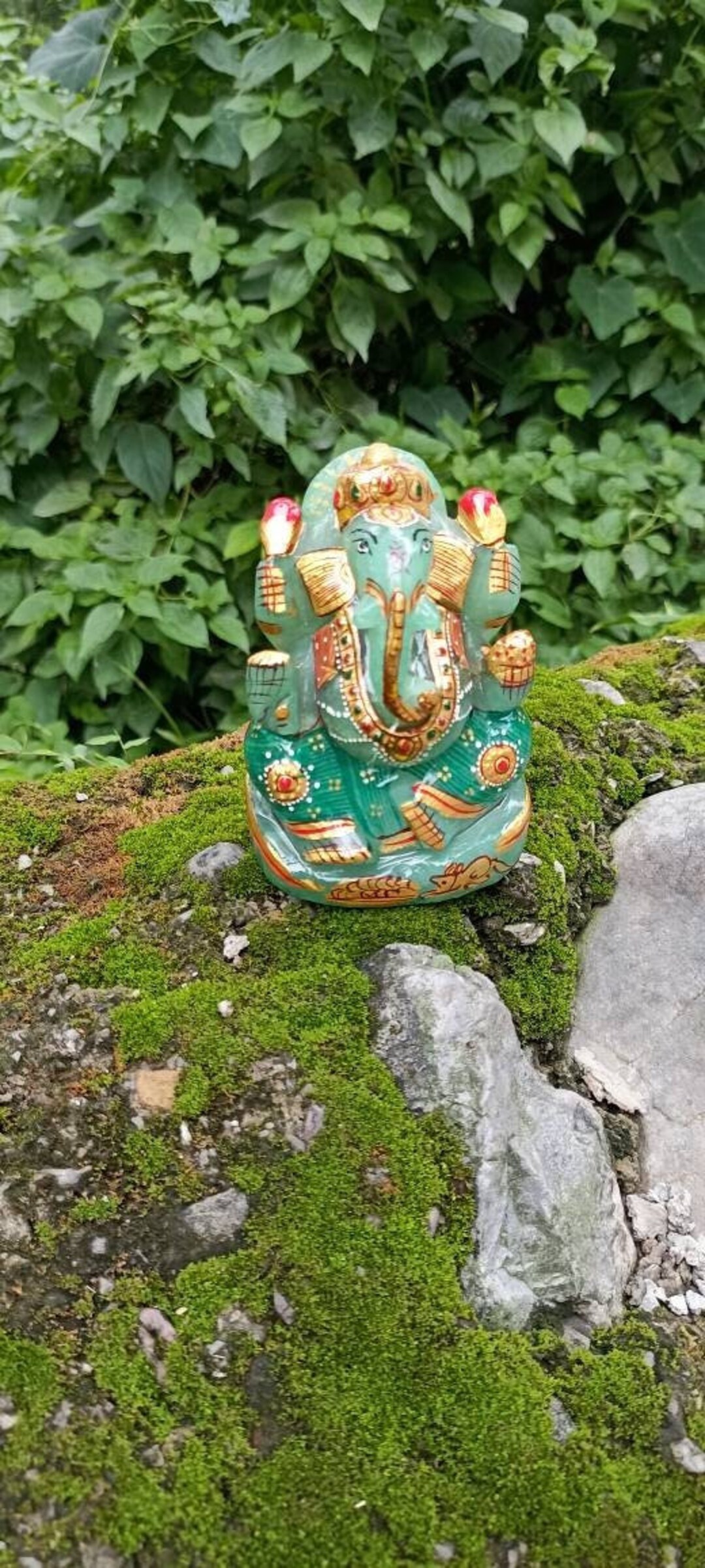 Home Decor Ganesha Statue Lord Ganesha Idol in Green Jade Etsy