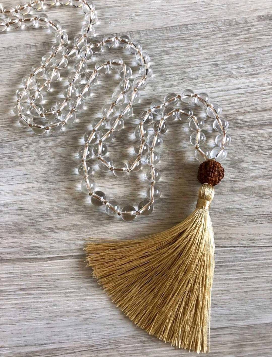 White Crystal Mala Etsy Singapore