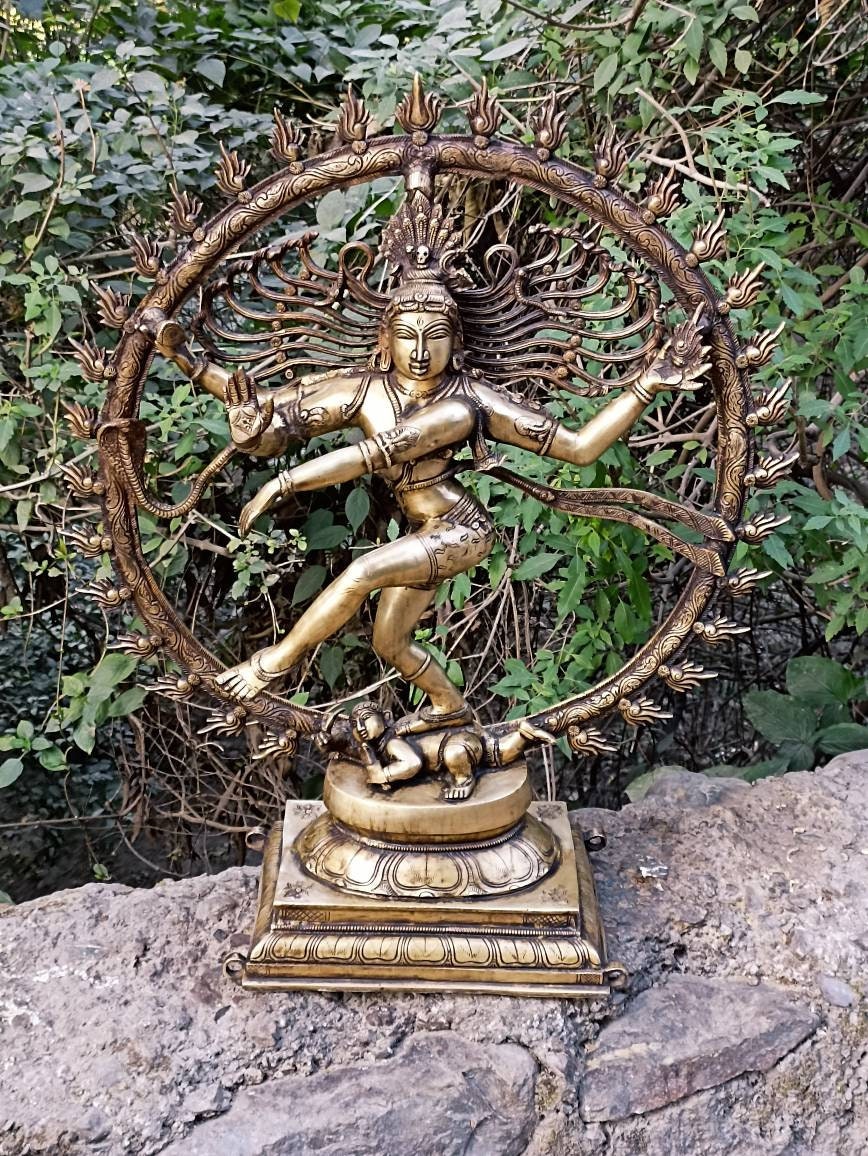 Nataraja Dancing Shiva Statue Hindu God Idol Amulet Home Decor Sculpture Big