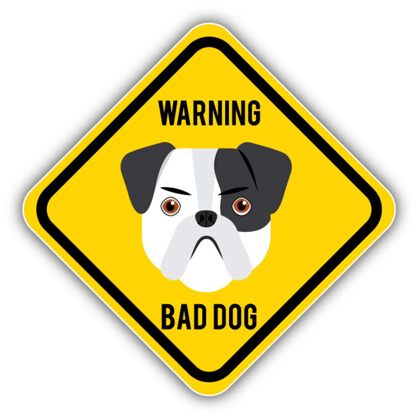 Bad Dog Warning Sign Car Bumper Sticker Decal Etsy