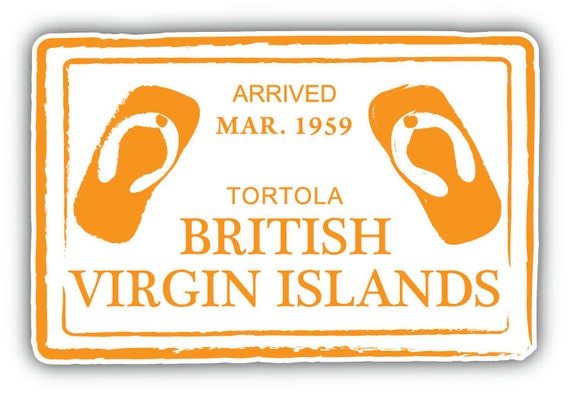 British Virgin Islands Grunge Travel Stamp Car Bumper Sticker Decal 5" x 3"