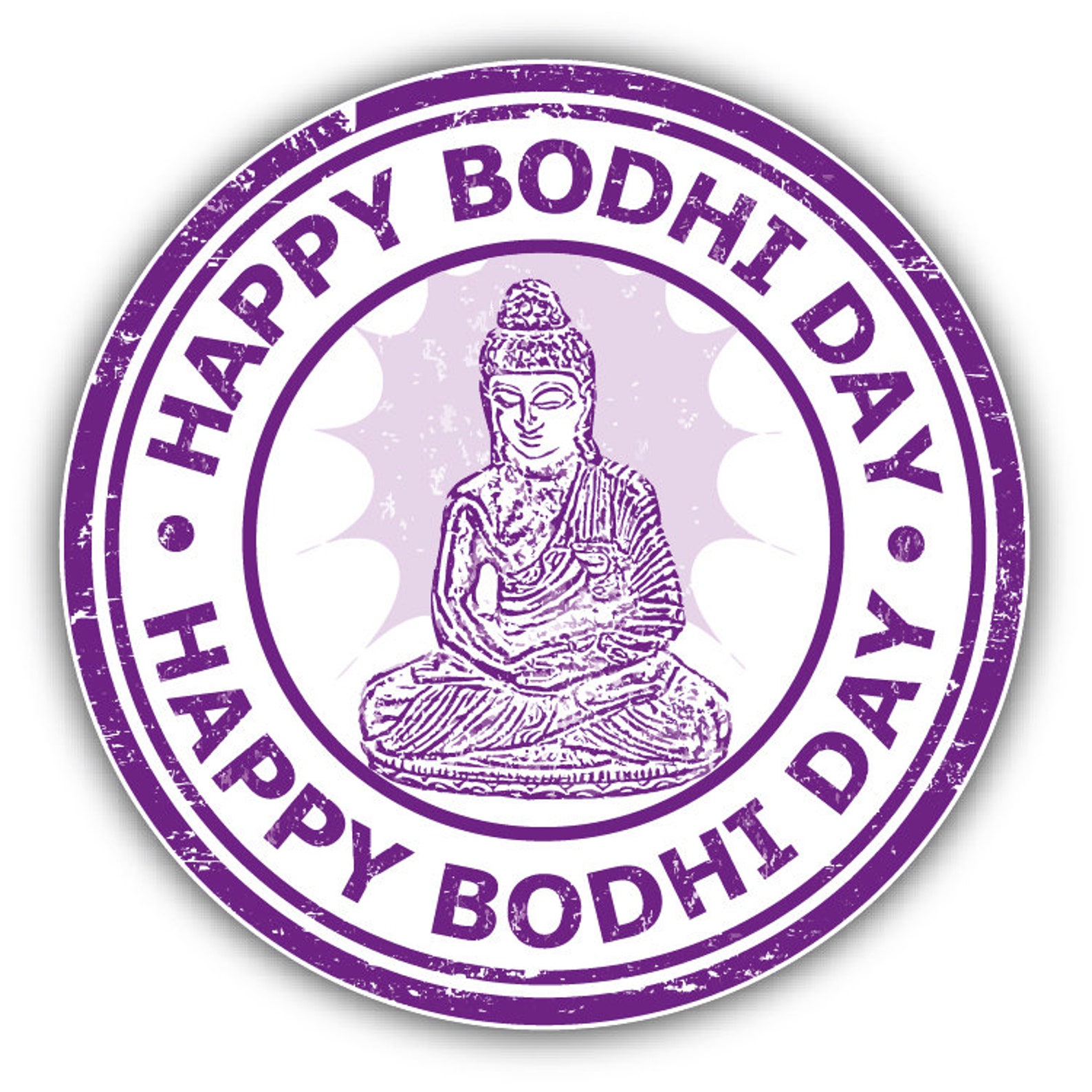 Happy Bodhi Day Grunge Rubber Stamp Car Bumper Sticker Decal Etsy