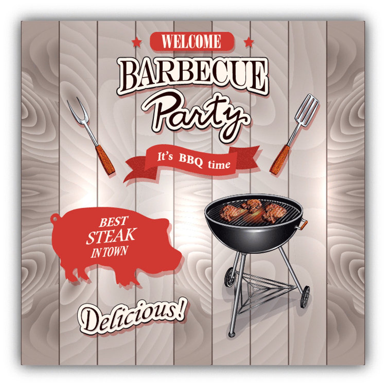 Barbecue Party Car Bumper Sticker Decal Etsy