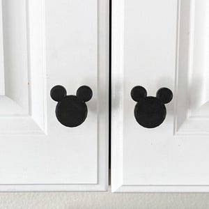 Mickey Mouse Cabinet Knob | Disney Drawer Pull for Nursery, Kitchen & Bathroom | 3D Printed Mickey Handle | Disney Home Decor