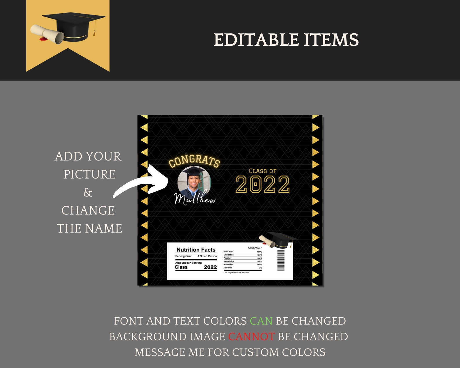 Graduation Decorations Chip Bag Template Candy Bars Water Etsy Graduation Decorations Chip Bag Template Candy Bars Water Etsy