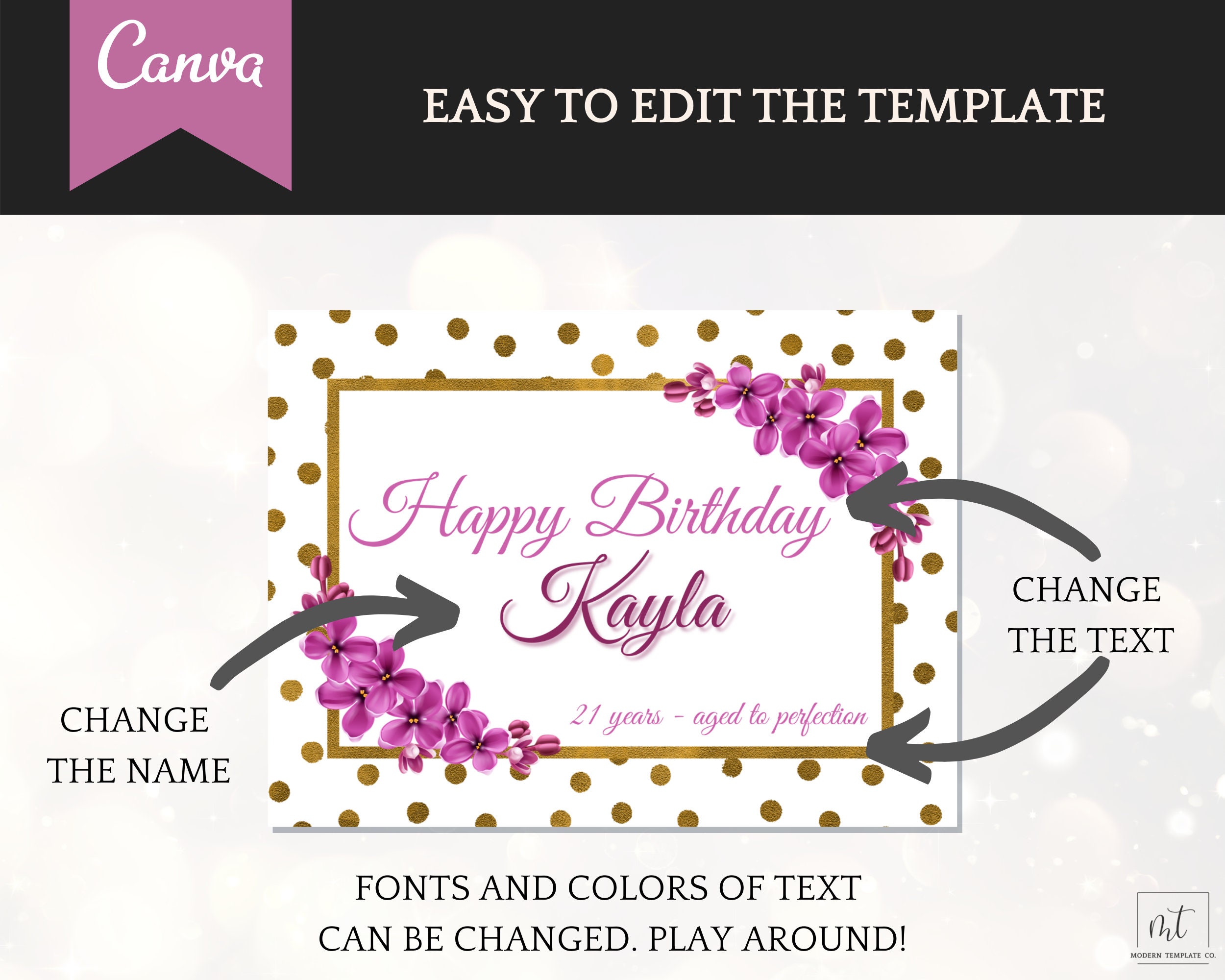 21st birthday wine label template personalized decorations etsy