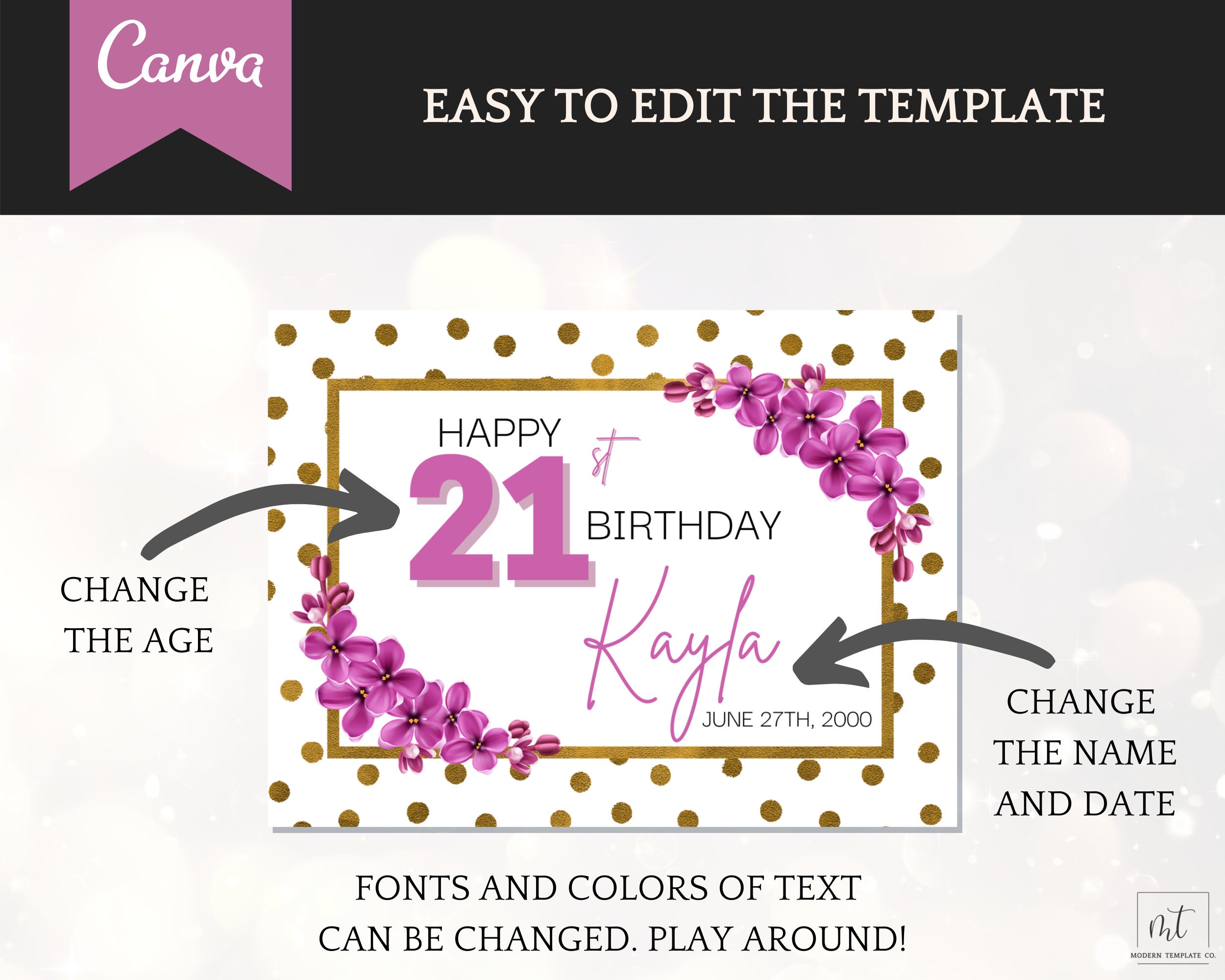 21st Birthday Wine Label Template Personalized Decorations - Etsy UK