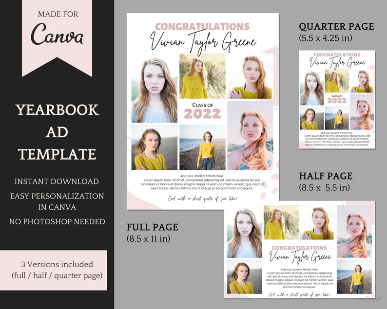 Senior Yearbook Ad Template Customizable Elegant Classy Etsy Senior Yearbook Ad Template Customizable Elegant Classy Etsy