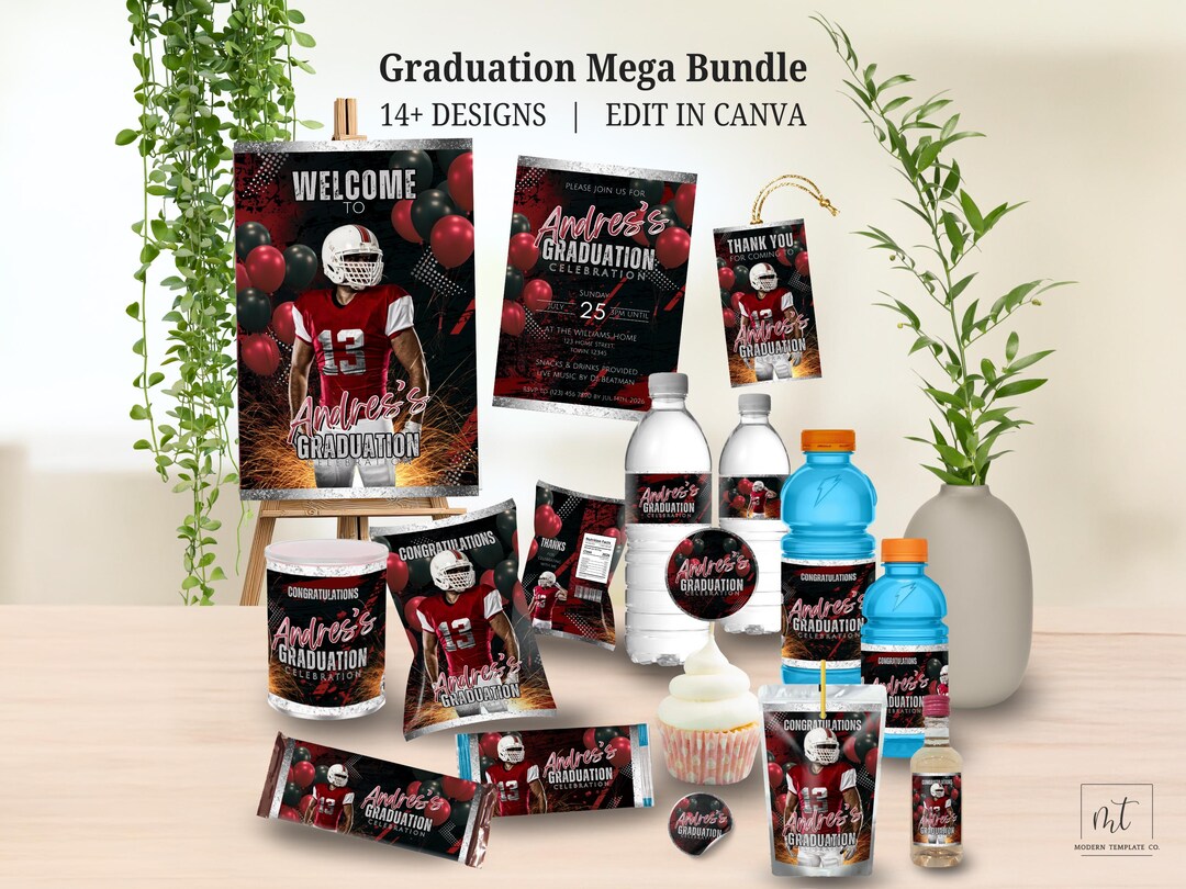 Snack Container Graduation Graduation Party Bundle, Templates for Snack Bags, Drinks and ...